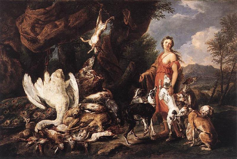 FYT, Jan Diana with Her Hunting Dogs beside Kill  dfg oil painting picture